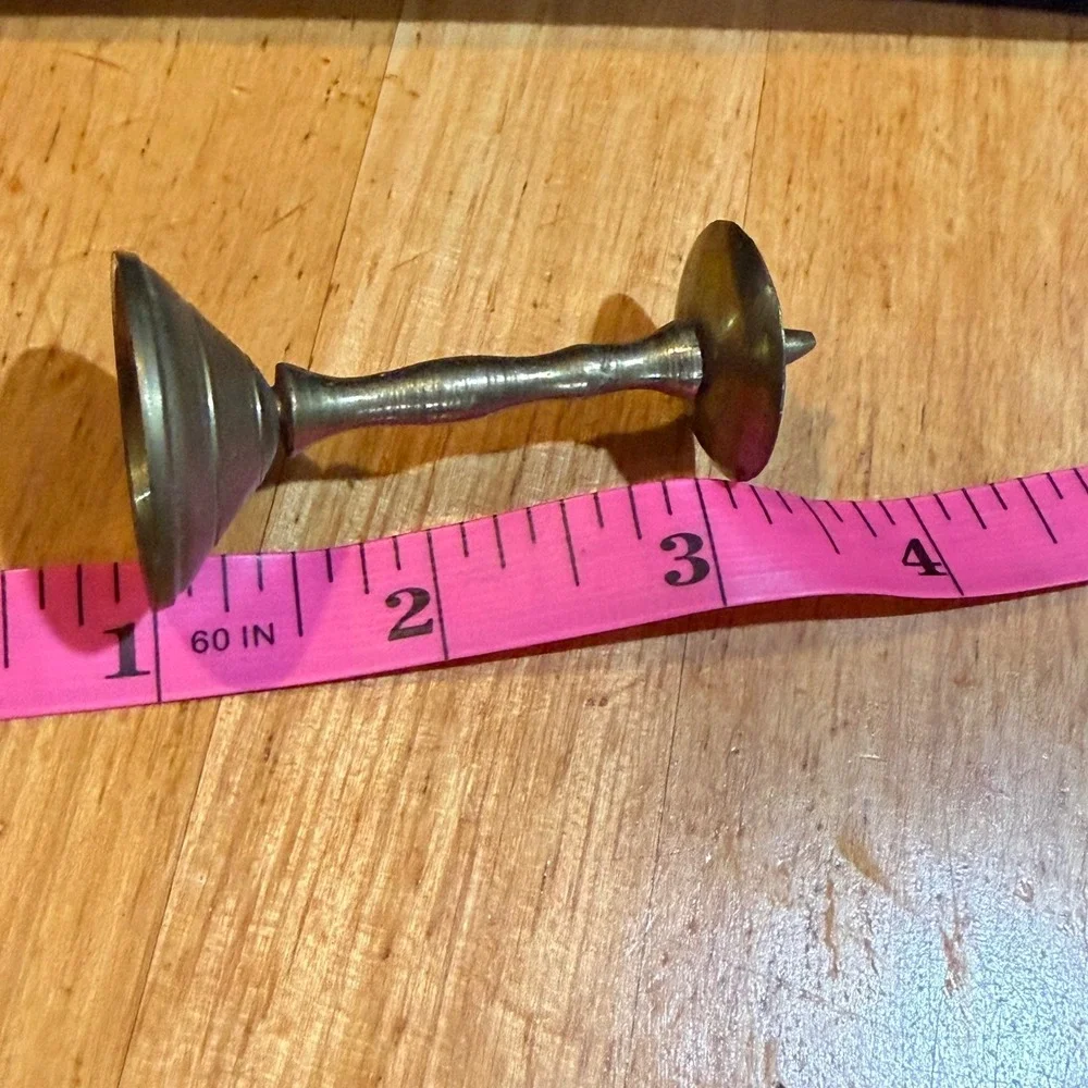 Vintage Miniature Brass Pricket Candle Holder Small Spike Chime‎ Stand 2.75 Inch